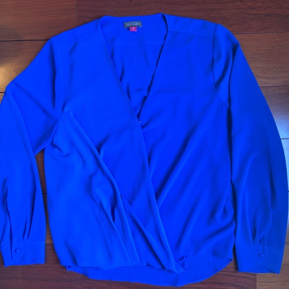 Vince Camuto long sleeve faux wrap blouse - Picture 1 of 5